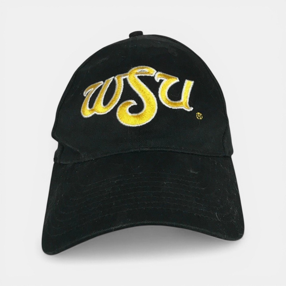 Wichita State University WSU Shockers Hat Mens Black Cotton Adjustable Cap